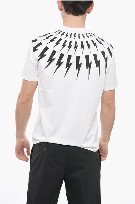 Camiseta FAIR-ISLE THUNDERBOLT de cuello redondo y corte entallado en blanco - Image 2