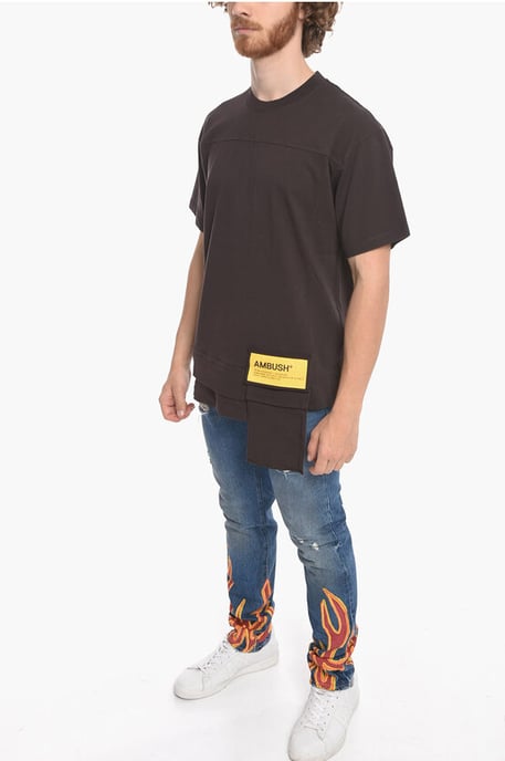 Camiseta de algodón con cuello redondo y bolsillo en la cintura - Image 4