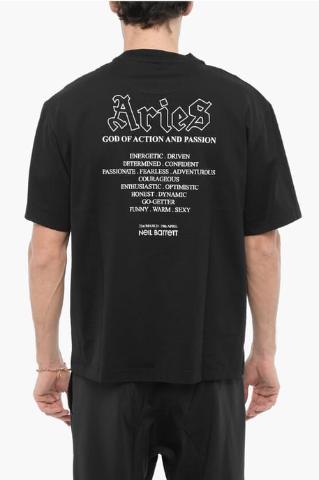 Camiseta ajustada de cuello redondo ARIES EL GUERRERO en negro - Image 2