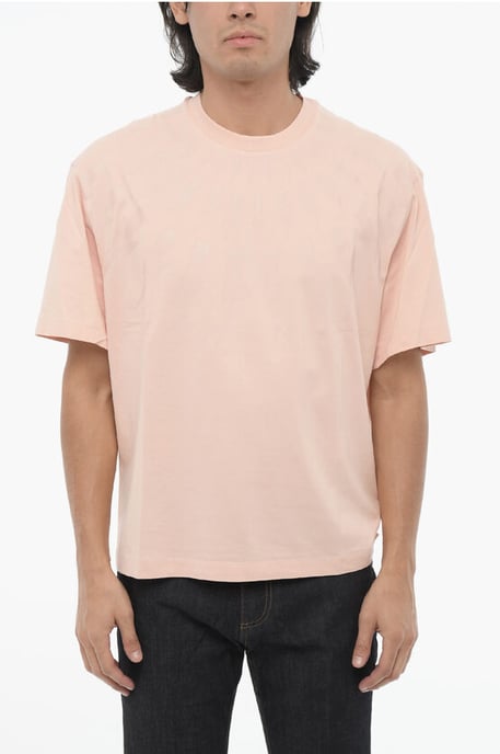Camiseta de cuello redondo y top FAIRISLE THUNDERBOLT de corte entallado en rosa - Image 1