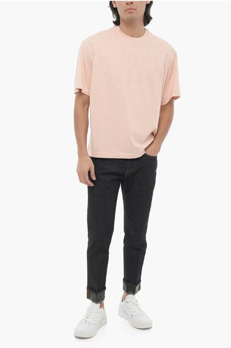 Camiseta de cuello redondo y top FAIRISLE THUNDERBOLT de corte entallado en rosa - Image 4