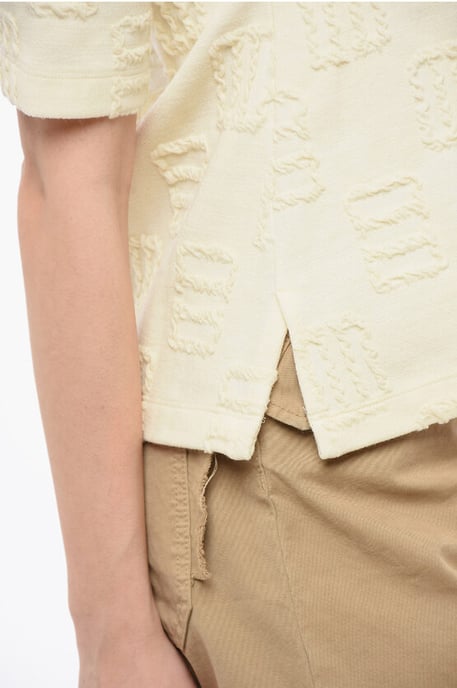 Camiseta de cuello redondo con detalle de costuras en beige - Image 3