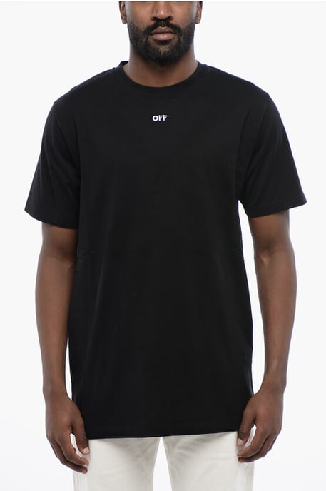 Camiseta de cuello redondo de algodón ARROW en negro - Image 1
