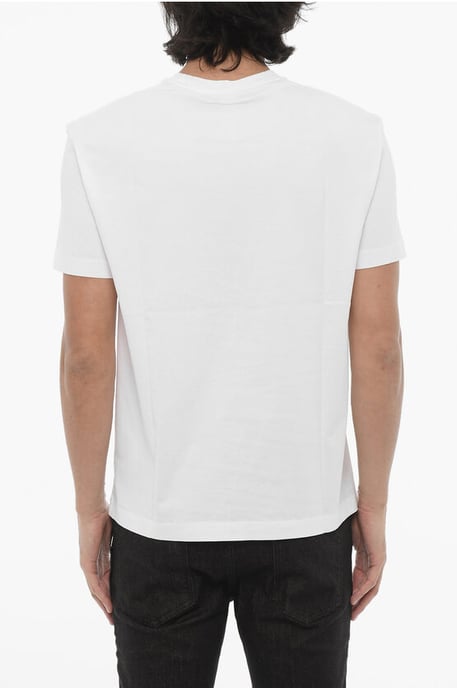 Camiseta de algodón de corte entallado con cuello redondo I SEE YOU en color blanco - Image 2