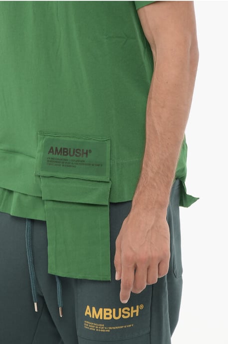 Camiseta de cuello redondo con bolsillo en la cintura AMAZON SEA FOAM en color verde liso - Image 3