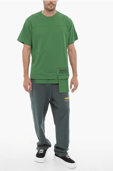 Camiseta de cuello redondo con bolsillo en la cintura AMAZON SEA FOAM en color verde liso - Image 4