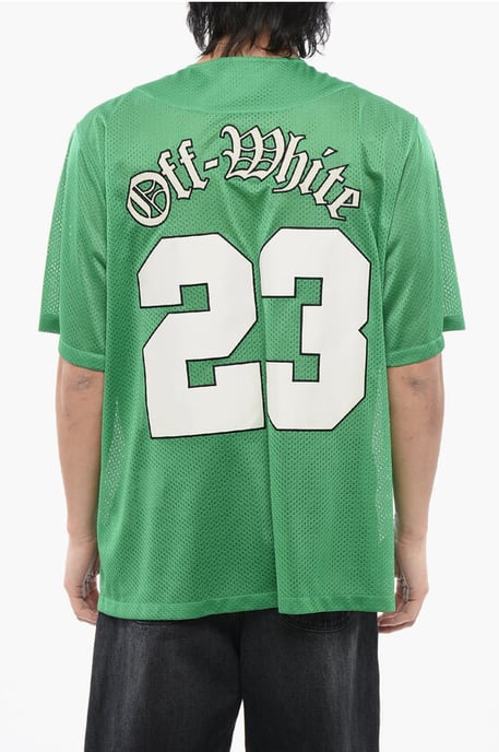 Camiseta de béisbol de malla bordada en verde - Image 2