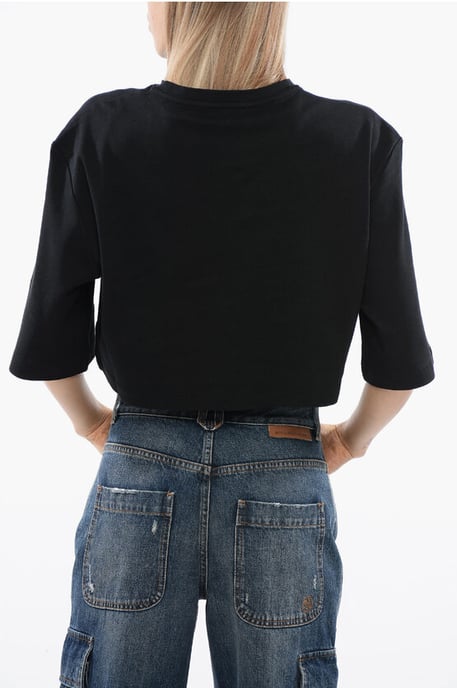 Camiseta corta GENYA de corte extragrande en negro - Image 2
