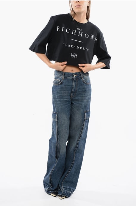 Camiseta corta GENYA de corte extragrande en negro - Image 4
