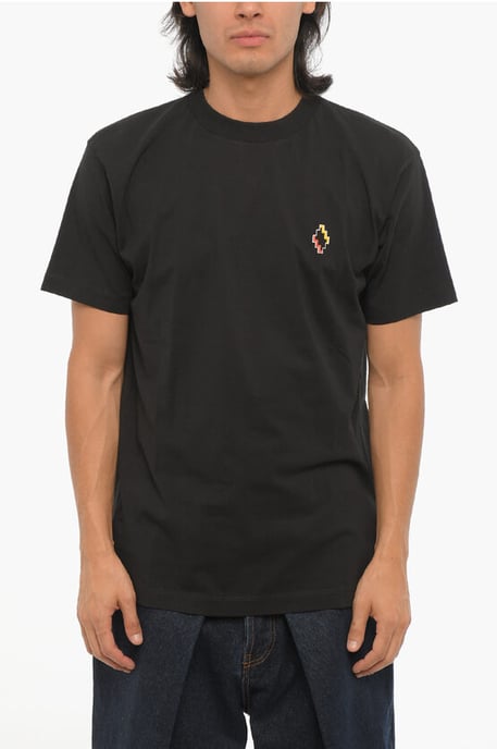 Camiseta de algodón con cuello redondo en color negro - Image 1