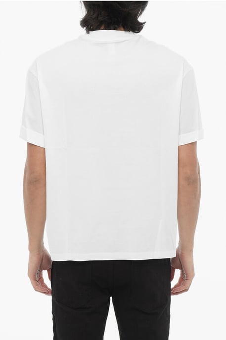 Camiseta de cuello redondo de corte fácil y color liso en blanco - Image 2