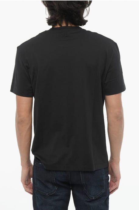 Camiseta de cuello redondo con estampado en contraste en negro de Cotton FOR YOU - Image 2
