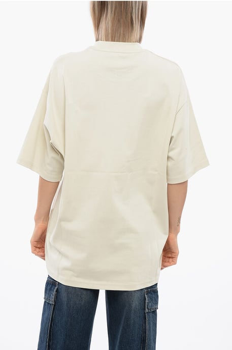 Camiseta extragrande PELAC con estampado en contraste en beige - Image 2