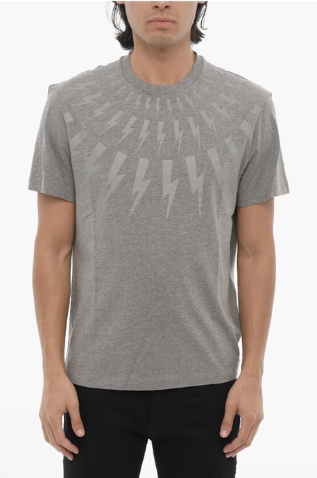 Camiseta FAIRISLE THUNDERBOLT de corte entallado en gris - Image 1