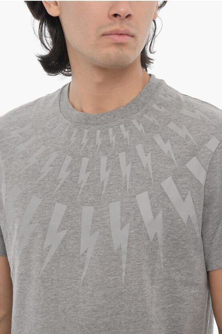 Camiseta FAIRISLE THUNDERBOLT de corte entallado en gris - Image 3