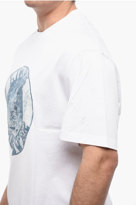 Camiseta de algodón LIBRA ROCKBAND de corte entallado en blanco - Image 3