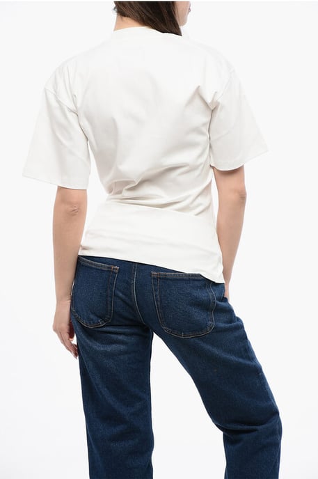 Camiseta de cuello redondo de color liso en blanco - Image 2