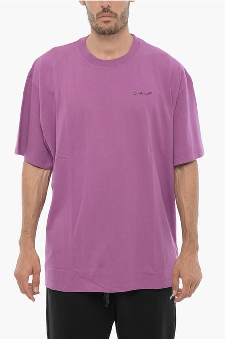 Camiseta de cuello redondo en color liso en violeta - Image 1