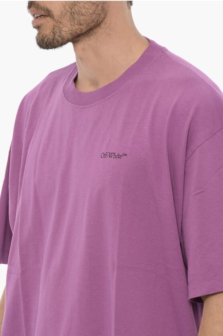 Camiseta de cuello redondo en color liso en violeta - Image 3