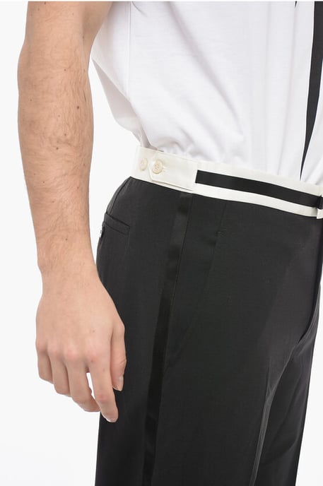Pantalones JAMIE de corte entallado con detalles en contraste en negro - Image 3