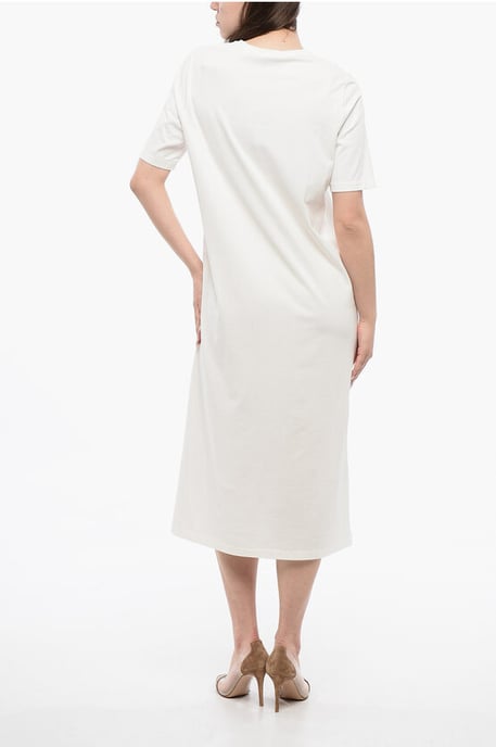 Vestido tipo camiseta de jersey de algodón en color blanco - Image 2