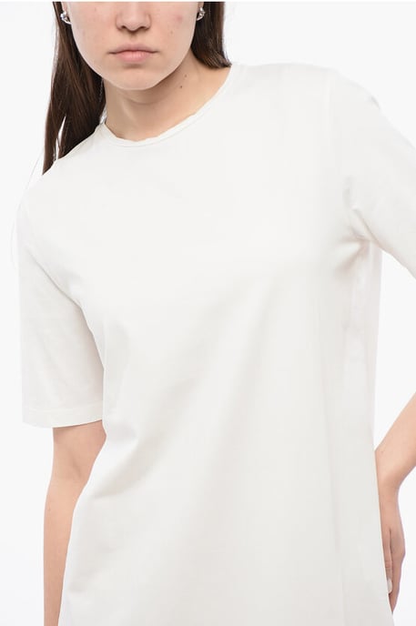 Vestido tipo camiseta de jersey de algodón en color blanco - Image 3