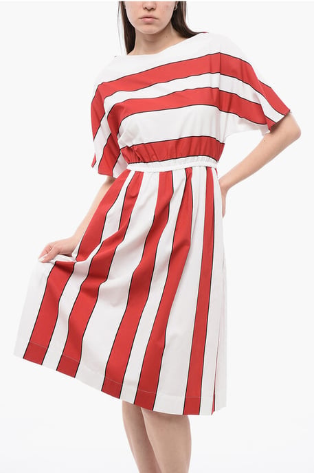 Vestido sin mangas SCULLY de rayas en blanco y rojo - Image 4