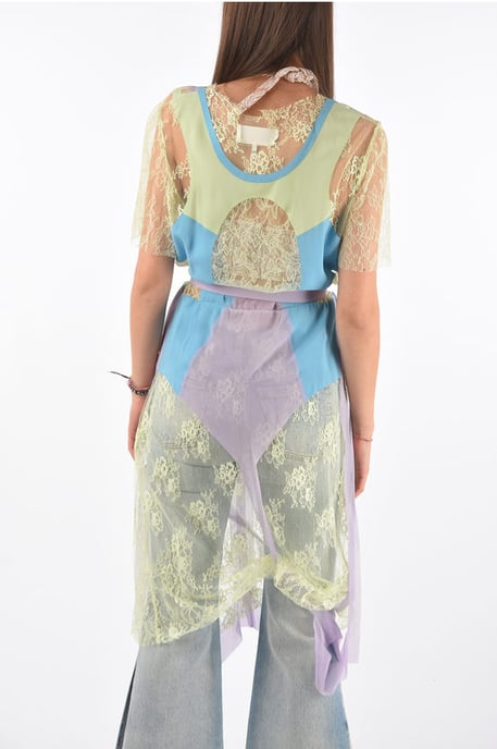 Vestido de encaje MM0 con cinturón en Multicolor - Image 2
