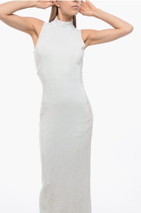 Minivestido gris con capas y pedrería - Image 4