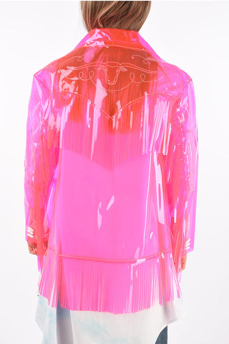 Chaqueta vaquera de PVC con flecos en color rosa - Image 2
