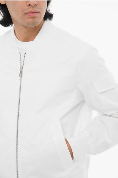 Chaqueta bomber ligera, ajustada y con cremallera en blanco - Image 3