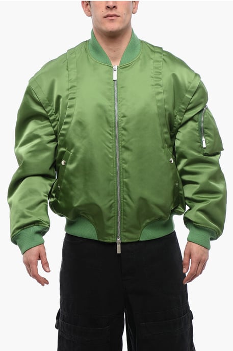 Chaqueta bomber ARROW acolchada con mangas desmontables en verde - Image 1