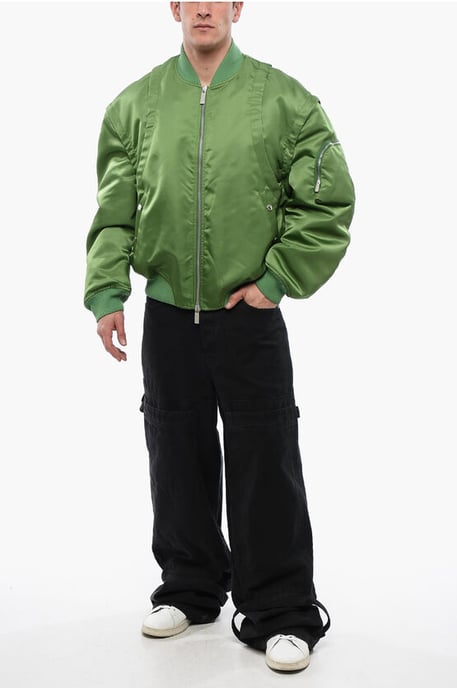 Chaqueta bomber ARROW acolchada con mangas desmontables en verde - Image 4
