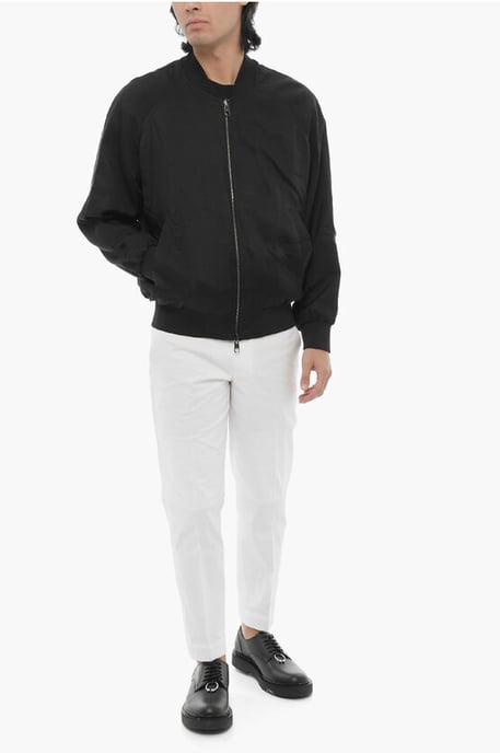 Chaqueta bomber ligera reversible en blanco y negro - Image 4