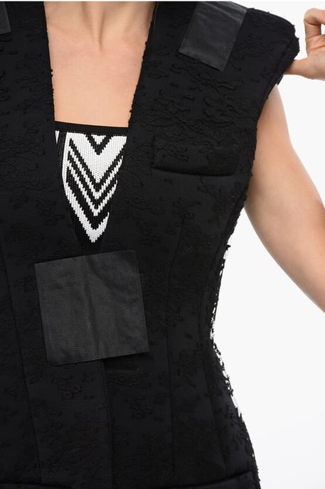 Chaleco acolchado de encaje con cierre de velcro en negro - Image 3