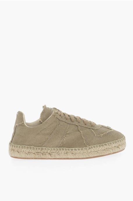 Zapatillas bajas de algodón MM22 con suela de yute en verde - Image 3