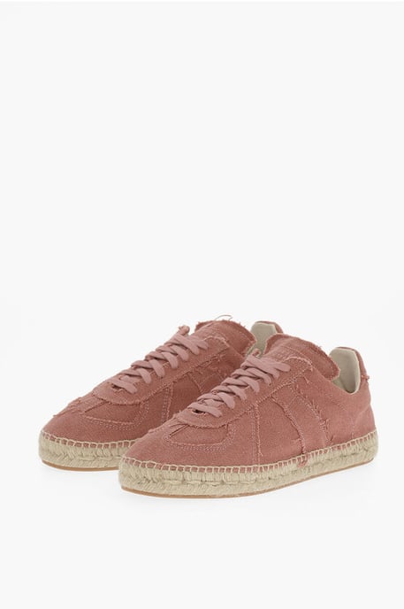 Zapatillas bajas de lona MM22 con detalle de yute en rosa - Image 1