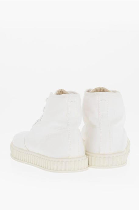 Zapatillas altas MM22 de algodón de color liso en blanco - Image 2