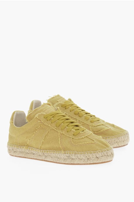 Zapatillas bajas de lona MM22 con detalle de yute en amarillo - Image 1