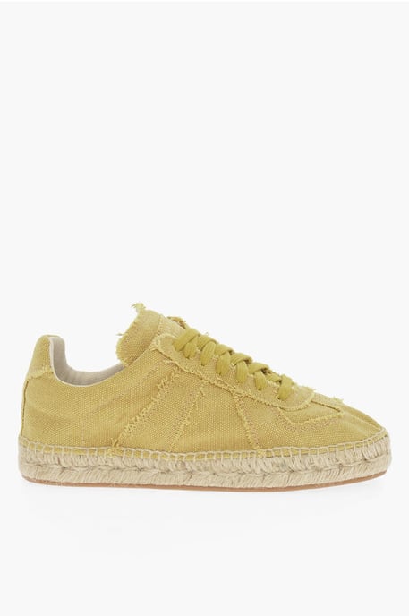 Zapatillas bajas de lona MM22 con detalle de yute en amarillo - Image 3