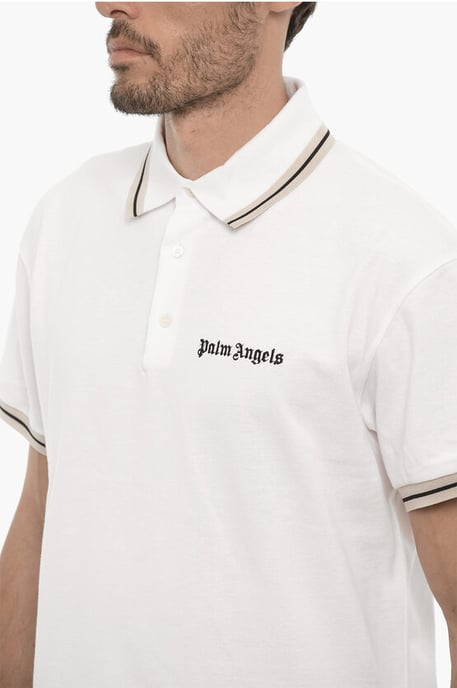 Polo de algodón piqué de 3 botones en color blanco - Image 3