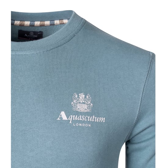 Sudadera azul con logo pequeño Aquascutum Active - Image 3