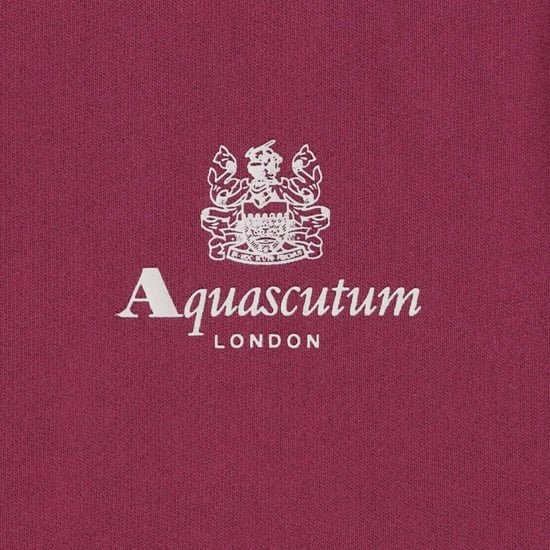 Sudadera Aquascutum Active con logotipo pequeño en color burdeos - Image 2