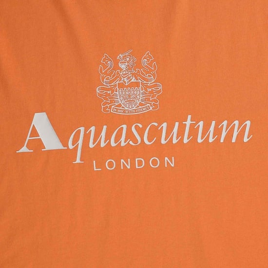 Camiseta naranja con logo grande Aquascutum Active - Image 3