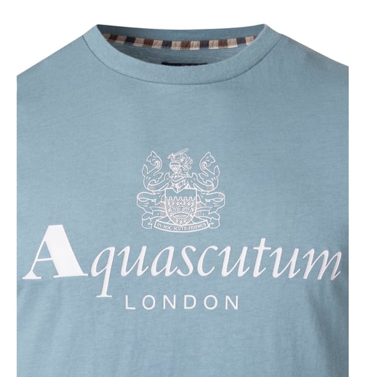 Camiseta azul con logo grande Aquascutum Active - Image 3