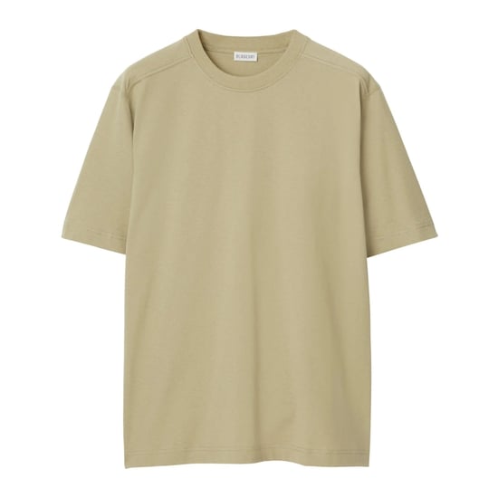 Camiseta extragrande de cuello redondo en beige neutro de Burberry - Image 1