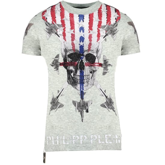 Camiseta gris con diseño de avión de Philipp Plein - Image 1