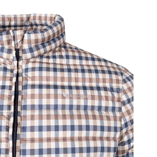 Chaqueta de cuadros beige Aquascutum Active 100GR con cuello alto - Image 3