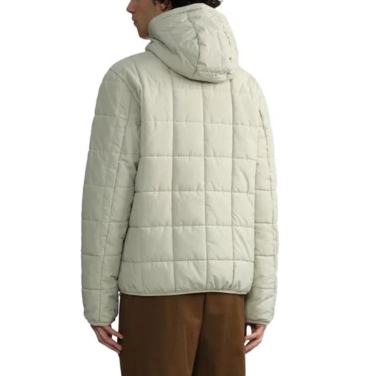 Chaqueta aislante Fred Perry con detalle de cuadrícula en blanco ostra claro - Image 4