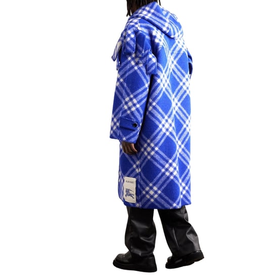 Chaqueta parka de lana con cuadros azules de Burberry - Image 3